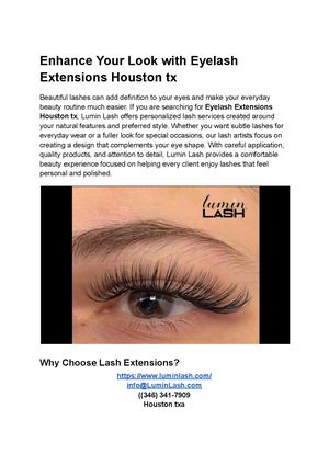 Enhance Your Look With Eyelash Extensions Houston Tx