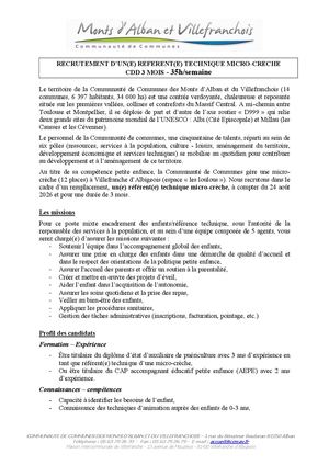 Offre Emploi Référent Technique