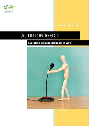 Audition IGEDD Politique De La Ville
