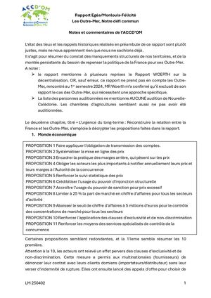 Accd'om Notes Rapport Egea Montlouis Félicité Outre Mer