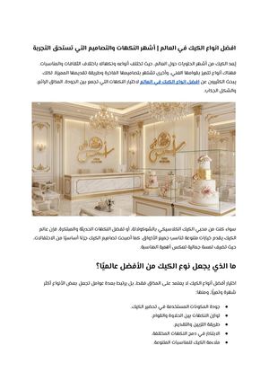 افضل انواع الكيك في العالم أشهر النكهات والتصاميم التي تستحق التجربة