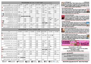 Programme du cinéma Le Travelling d'Agde du mercredi 5 au mardi 18 août 2026