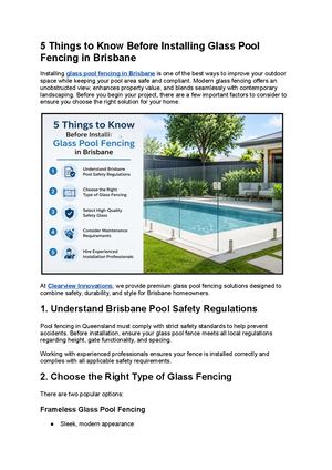 5 Things To Know Before Installing Glass Pool Fencing In Brisbane