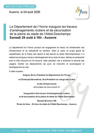 Invitation Inauguration Route De Vaux