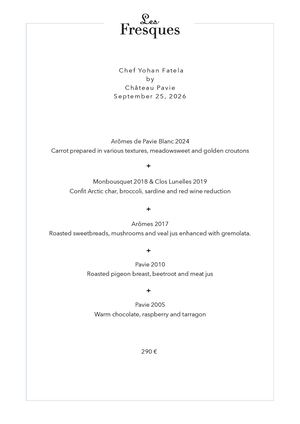 Menu Domaines Château Pavie En
