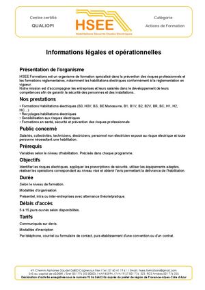Informations Légales Et Opérationnelles 2026