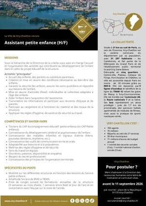 Annonce Assistant petite enfance