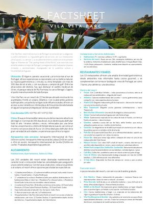 Fact sheet Vila Vita Parc ES - 2026