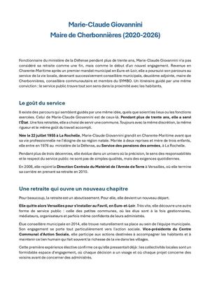 Marie Claude Giovannini Portrait De Presse