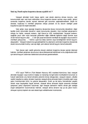 Vasi Eş, Kısıtlı Eşine Boşanma Davası Açabilir Mi