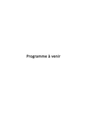 Programme à Venir