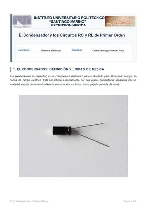 Sistemas Electricos Condensador Circuito Rc Rl