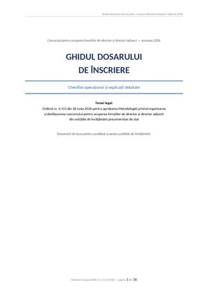 Ghid Dosar Inscriere Concurs Directori 2026