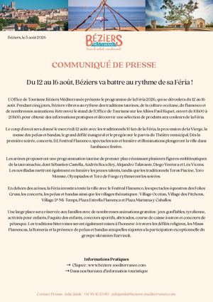 Programme Féria, Communiqué de Presse