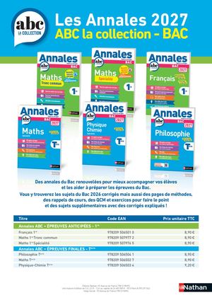 Bon de commande Annales 2027 Bac