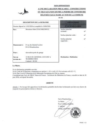 Arrêté 26 332 33 Rue Du Général Leclerc