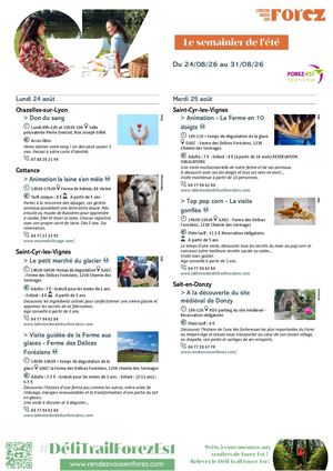 Le Semainier De L'été Du 24 Au 31 Août