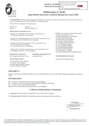 26 06 Approbation Proces Verbal Bureau Du 2 Mars 2026 Visée