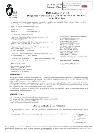 26 12 Désignation Représentant Commission Locale De L'eau SAGE Loir Visée
