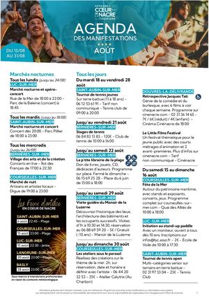Agenda de Août (15/08 au 31/08)