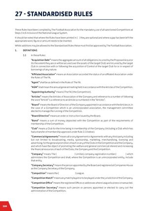 Standardised Rules