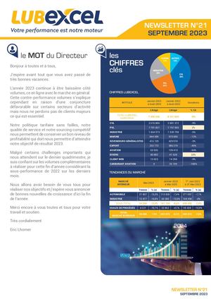 Lubexcel - Newsletter n°21 - 09/2023