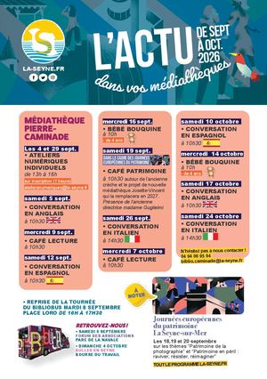 Programme des médiathèques de septembre/octobre 2026