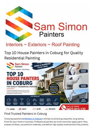 Top 10 House Painters in Coburg | Sam Simon Painters Guide