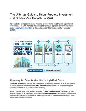 Dubai Property Investment And Golden Visa
