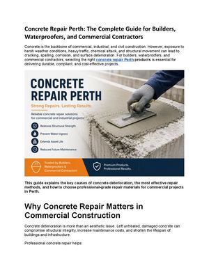 Concrete Repair Perth | Guide for Builders & Contractors | Allduro