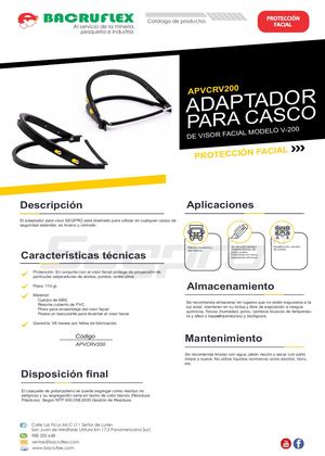 ADAPTADOR PARA CASCO CON VISOR FACIAL Apvcrv200
