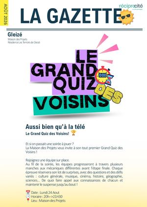 Aout 2026 Gazette - Les Terroirs de Gleizé