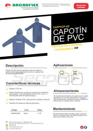 CAPOTÍN DE PVC AZUL Cappvcp Az
