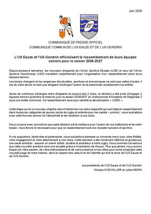 Communiqué Officiel