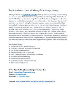 The Ultimate Guide to Buy GitHub Accounts with Full Verification & Instant Delivery (PDF)