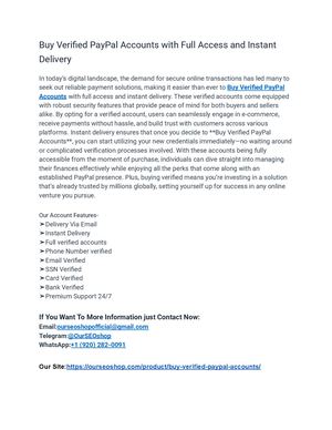 The Ultimate Guide to Buy Verified PayPal Accounts with Full Verification & Instant Delivery (PDF)