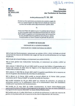 Arrêté Préfectoral 22 07 2026