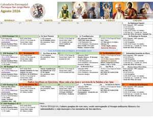 Calendario Parroquial 2026 08 Agosto