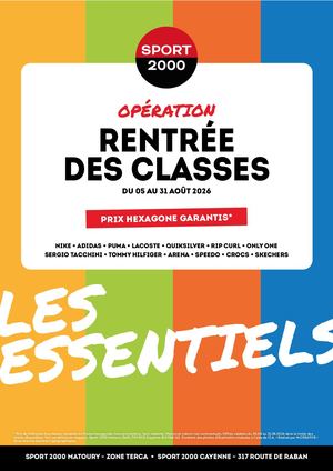 Rentrée des Classes 2026 | Sport 2000 Guyane — Matoury & Cayenne