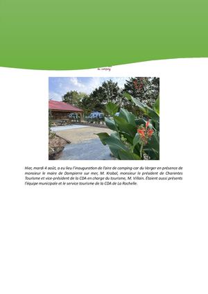 Communique De Presse Inauguration Camping Le Verger