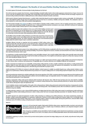 Trc Epdm Explained The Benefits Of Advanced Rubber Roofing Membranes For Flat Roofs