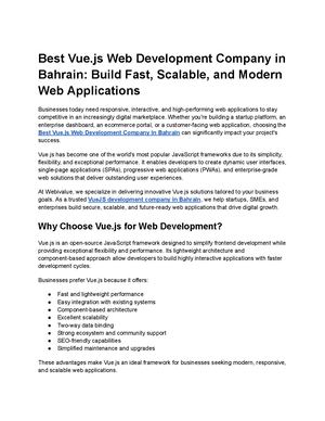 Best Vue.js Web Development Company in Bahrain