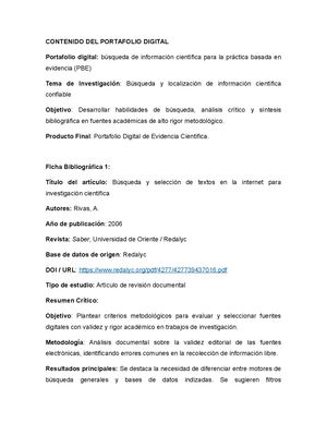 Contenido Del Portafolio Digital