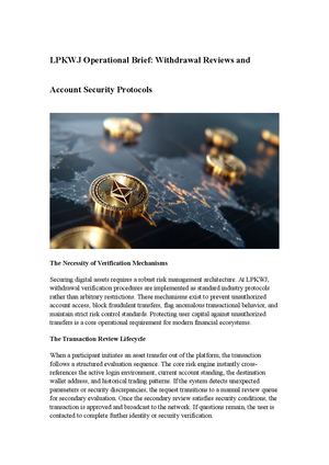 LPKWJ Operational Brief: Withdrawal Reviews and Account Security Protocols