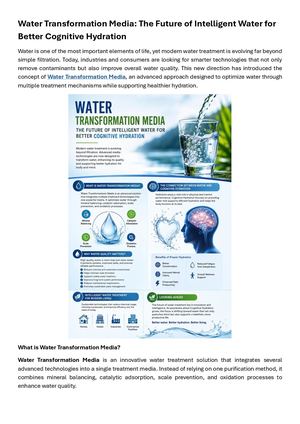 Water Transformation Media: The Future of Intelligent Water & Cognitive Hydration