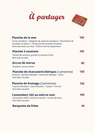 Menu guiguette