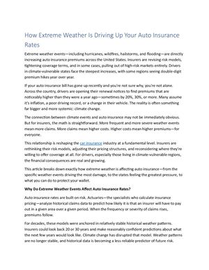 How Extreme Weather Is Driving Up Your Auto Insurance Rates