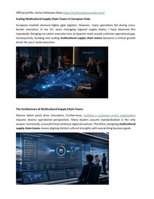 Scaling Multicultural Supply Chain Teams / Liderazgo Multicultural en Supply Chain