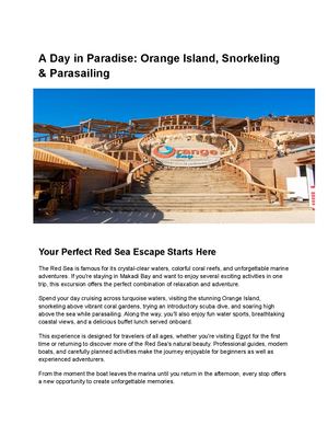 A Day In Paradise Orange Island