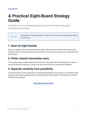 Octordle Pro: A Practical Eight-Board Strategy Guide